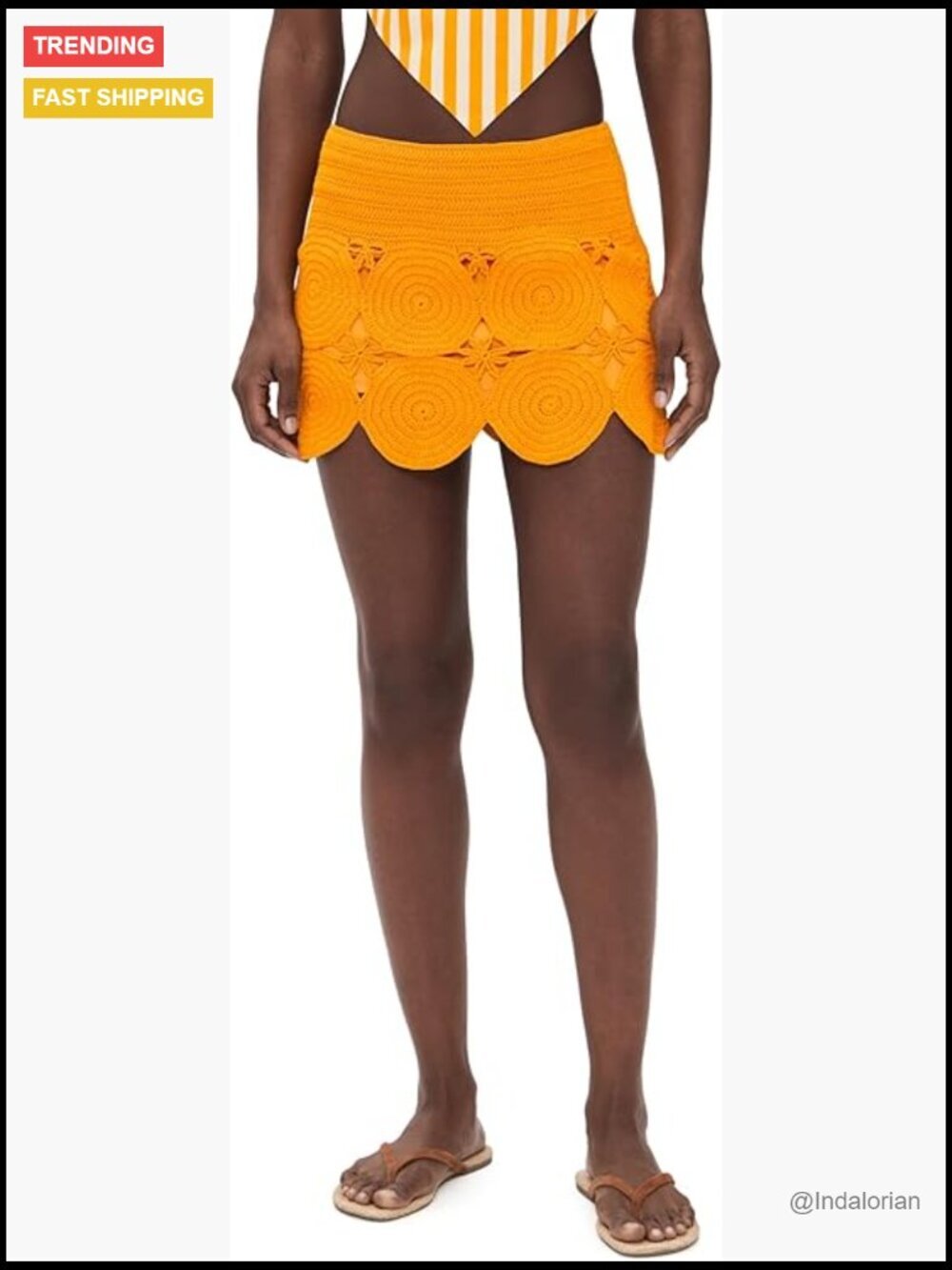 Mid-Weight Stretch Crochet Mini Skirt with Side Zip